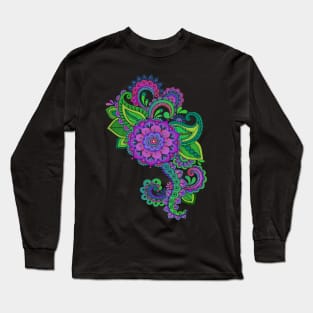 Decorative Floral Art Long Sleeve T-Shirt